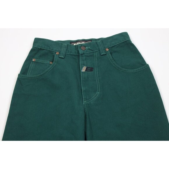 Deadstock Vintage 90s Boss Mens 29x34 Baggy Fit Skateboard Denim Jeans Green USA - Picture 2 of 15